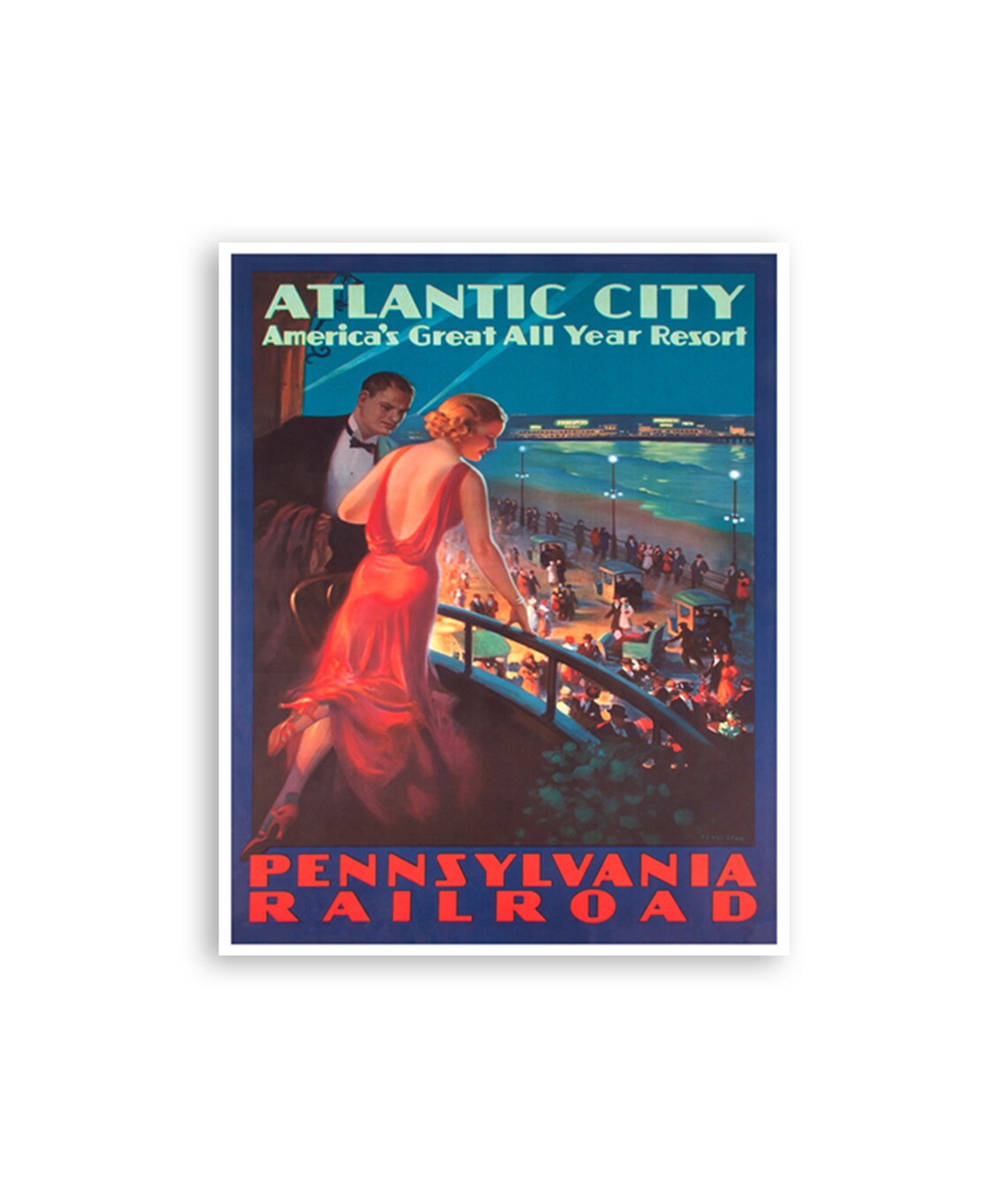 Atlantic City Travel Poster, City Wall Art Print