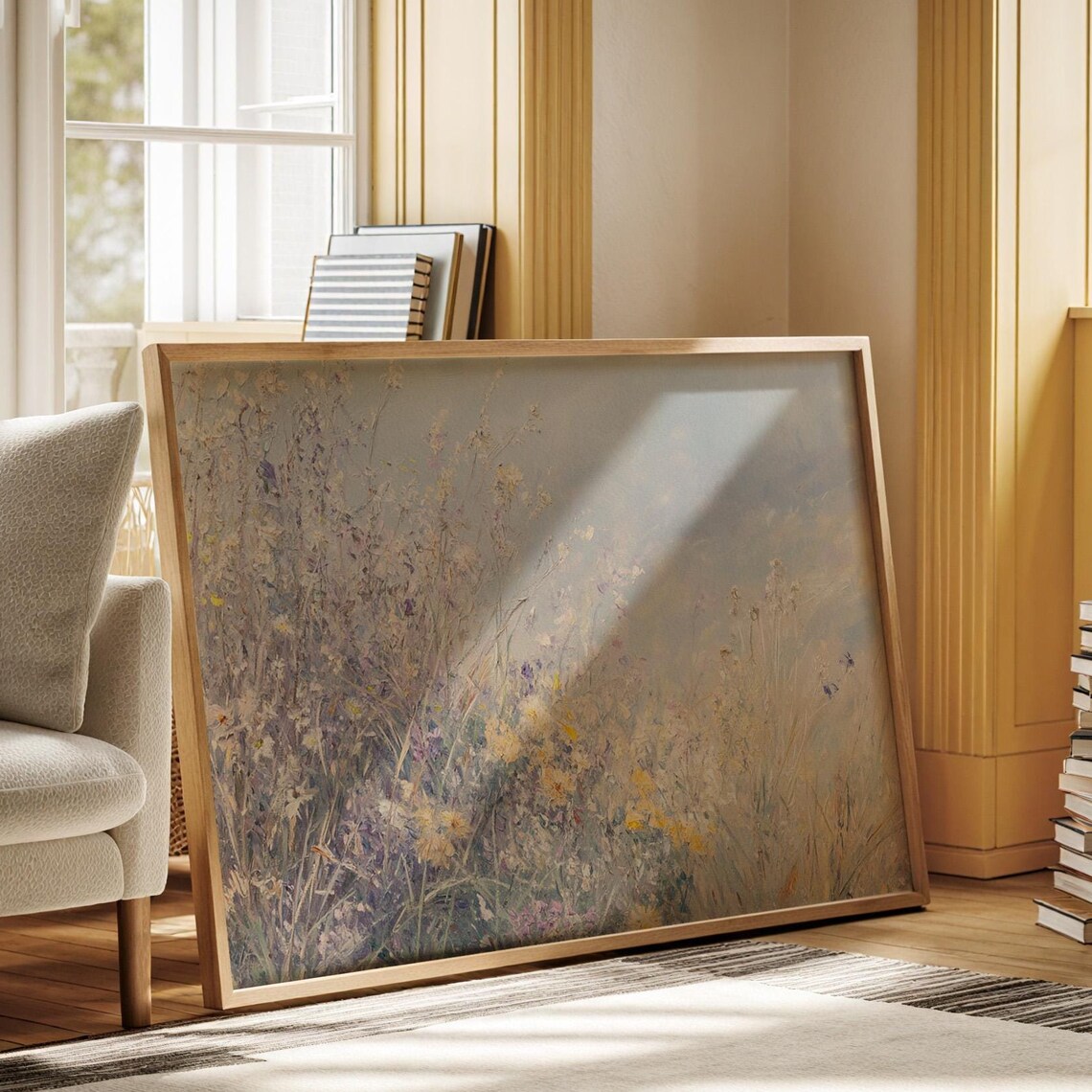 Wildflower Meadow, Pastel Impressionist Landscape