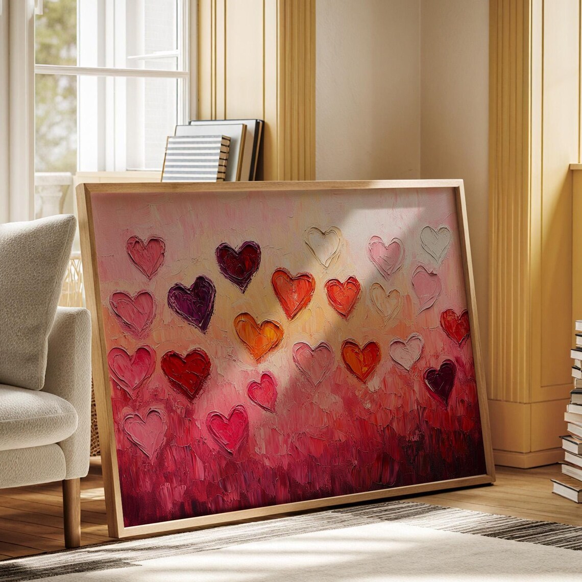 Vibrant Heart Abstract, Modern Romantic Decor