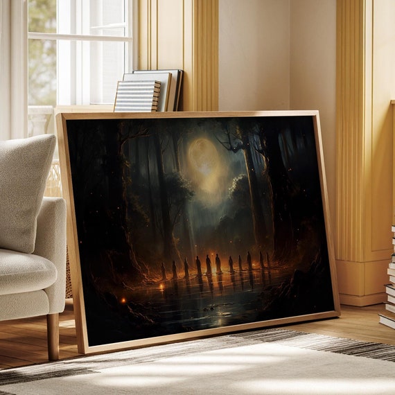 Witch Wood Ritual Art Print, Fantasy Wall Decor