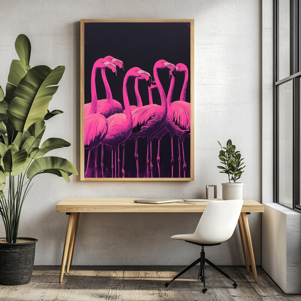 Hot Pink Flamingo Retro Pop Animal Print - Image 3