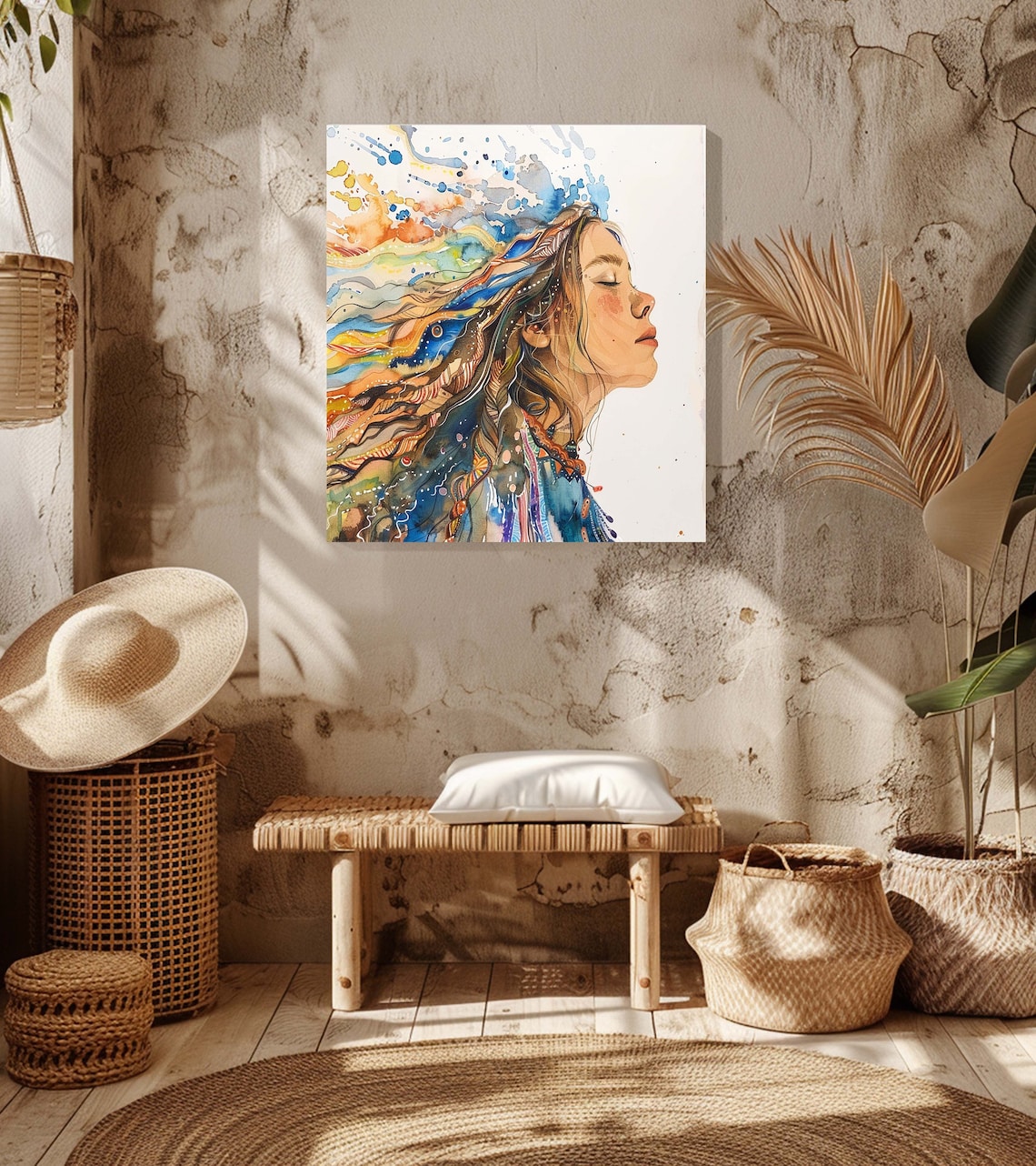Hippie Art Boho Dream Catcher, Spiritual Decor - Image 3