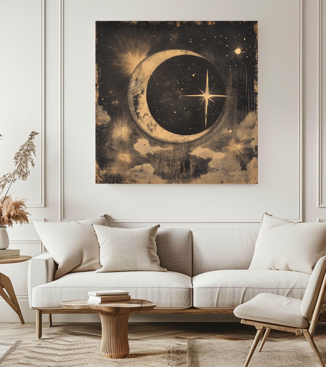Celestial Moon Decor, Vintage Cosmic Wall Art - Image 5