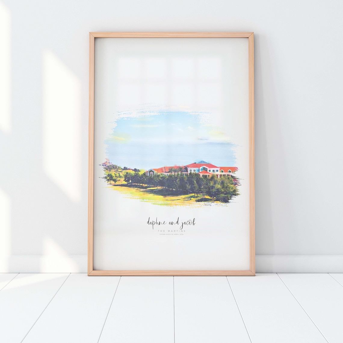 Winter Wedding Venue Illustration, Watercolor Gift - Image 4