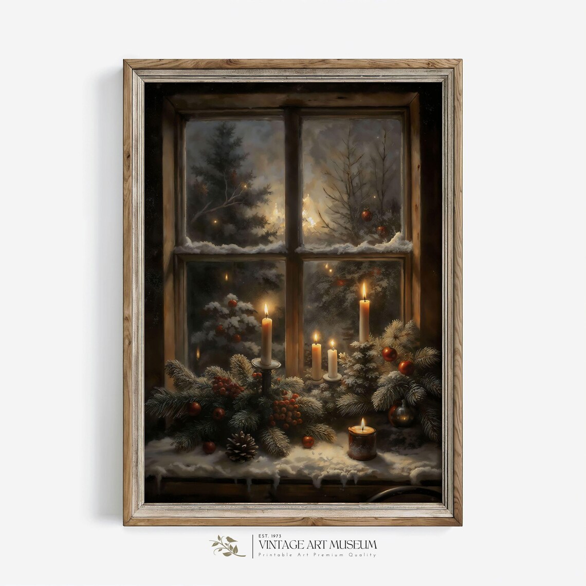 Christmas Night Still Life, Vintage Cottagecore Art Print - Image 3