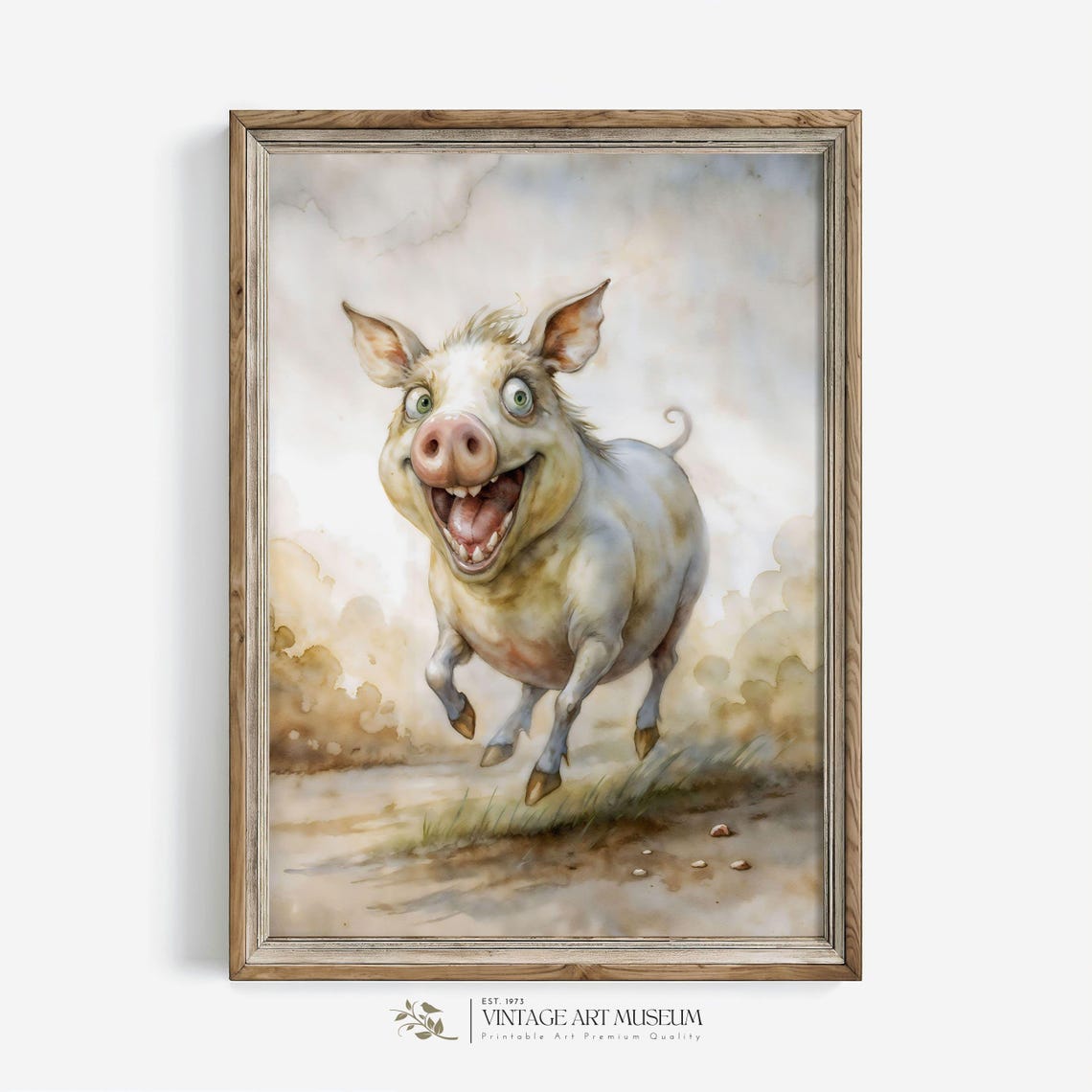 Happy Crazy Pig, Funny Nursery Decor