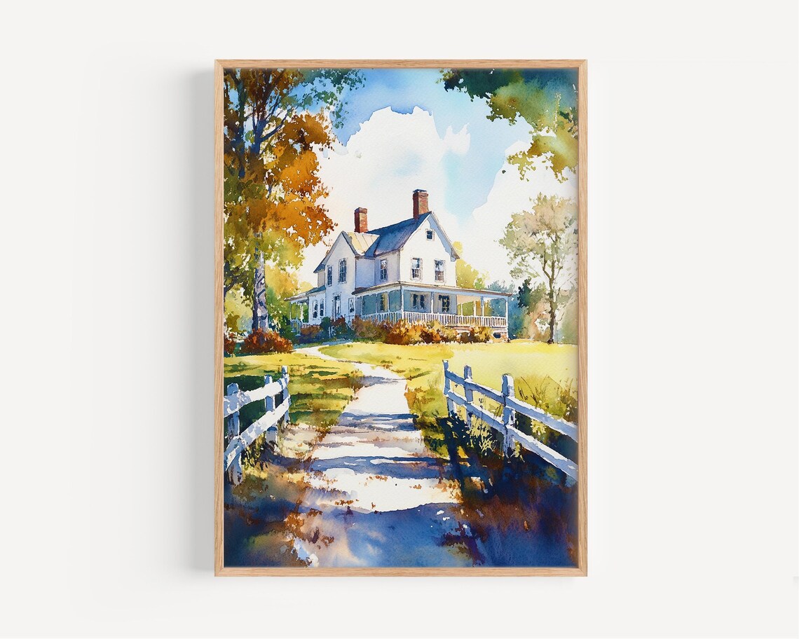 Nashville Watercolor Travel Poster, Tennessee