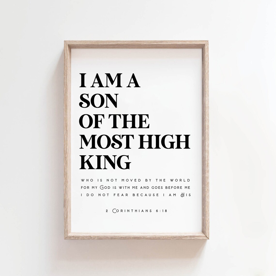 I Am The Son Of A King, Minimalist Scripture Art Print - Image 2