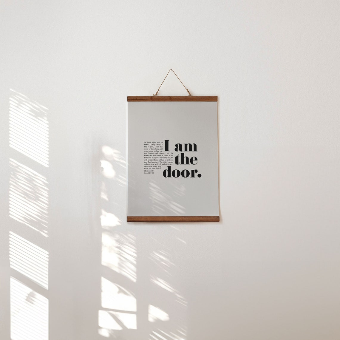 John 10 7 I Am The Door Bold Black Serif Scripture Typography Poster - Image 4