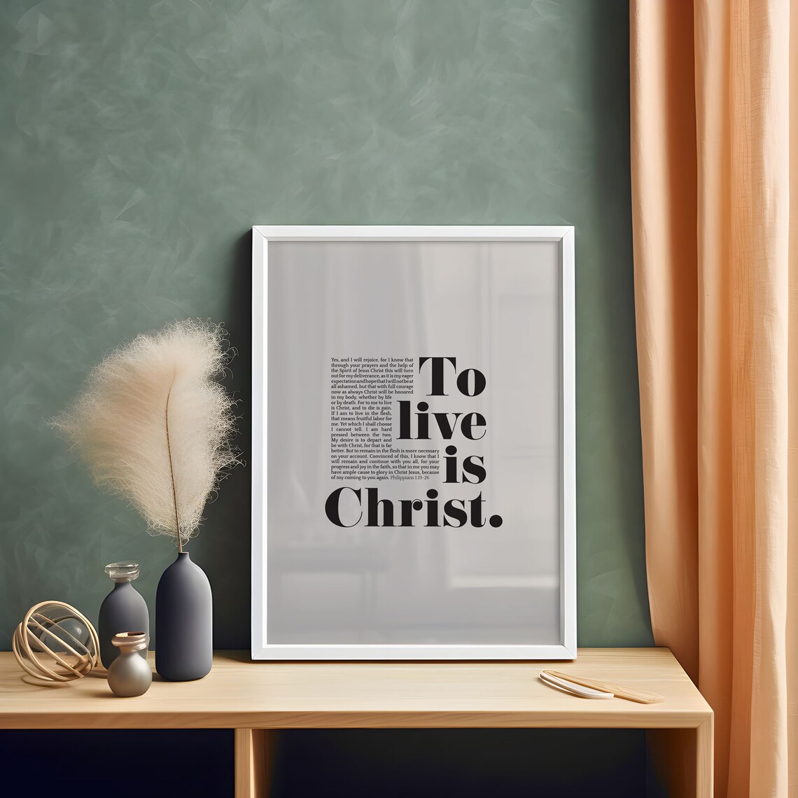 Philippians 1:21 Christian Scripture Art Print - Image 3