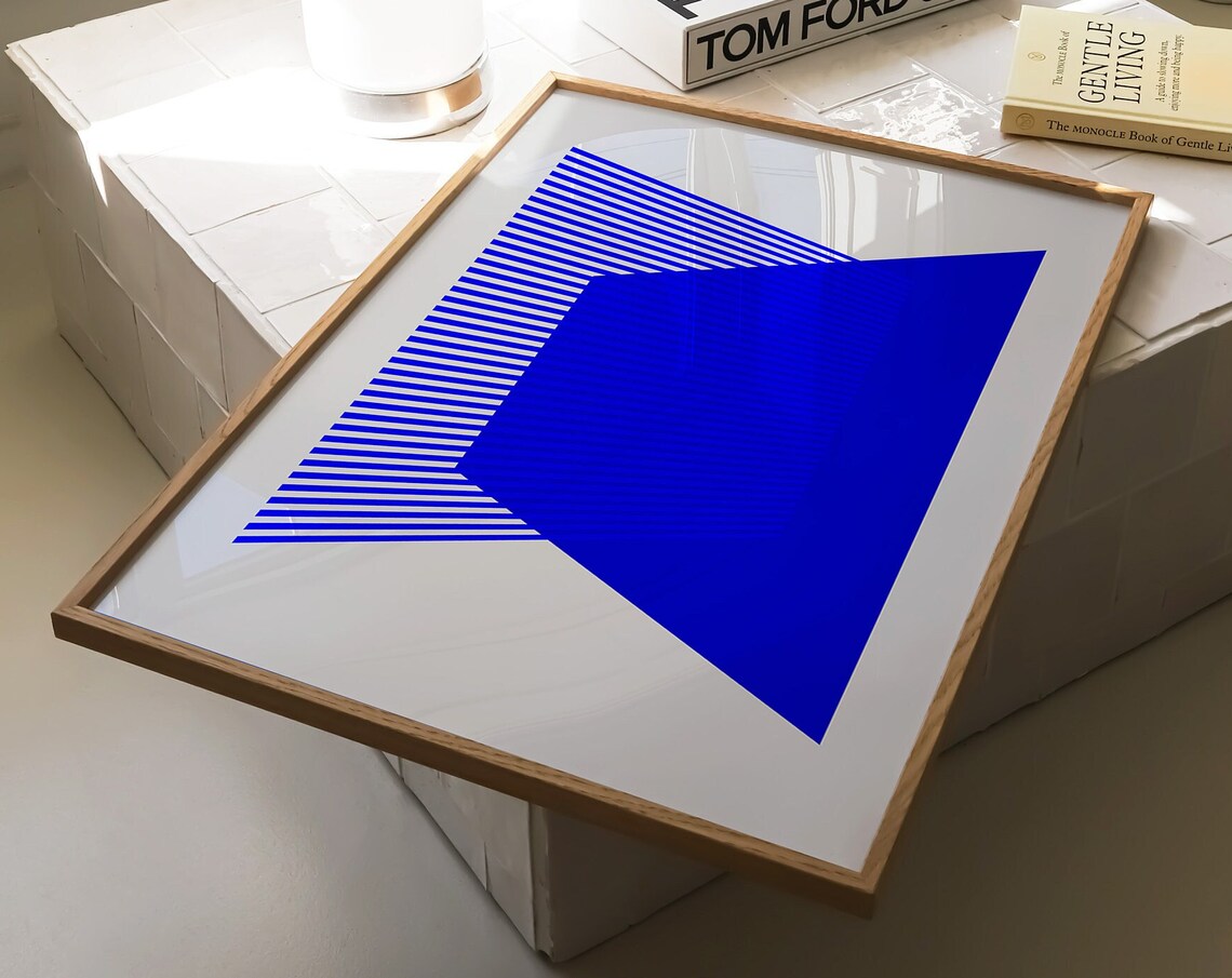 Electric Blue, Mid Century Modern Abstract