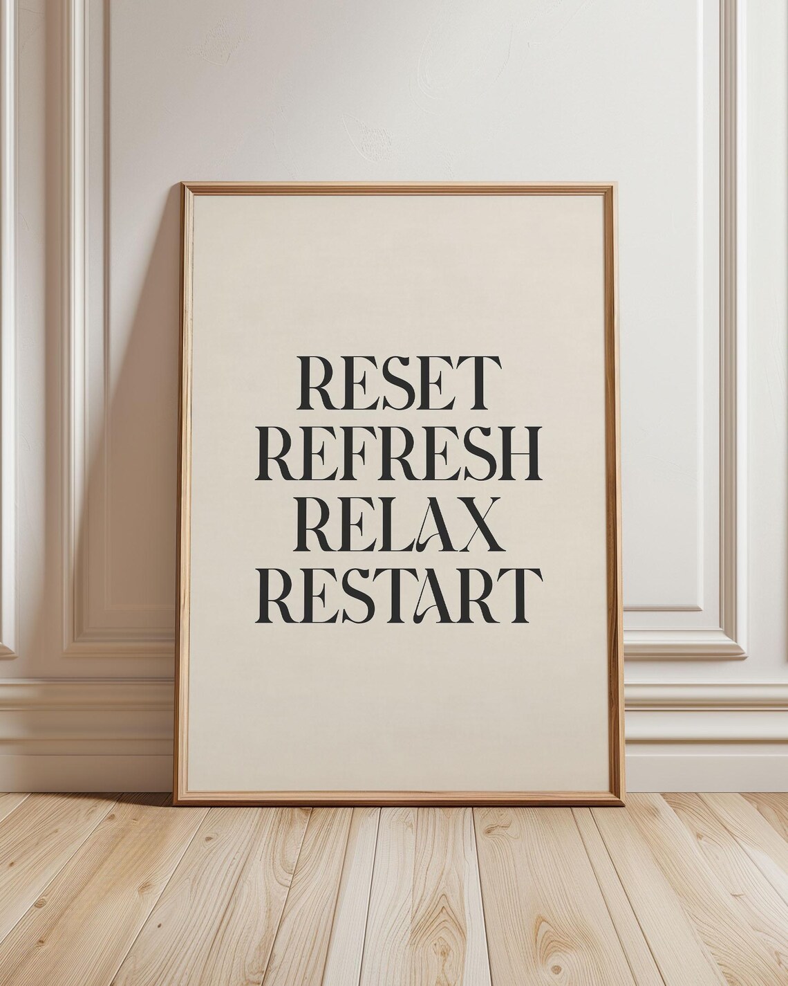 Reset Refresh Relax Restart Quote Typography Poster
