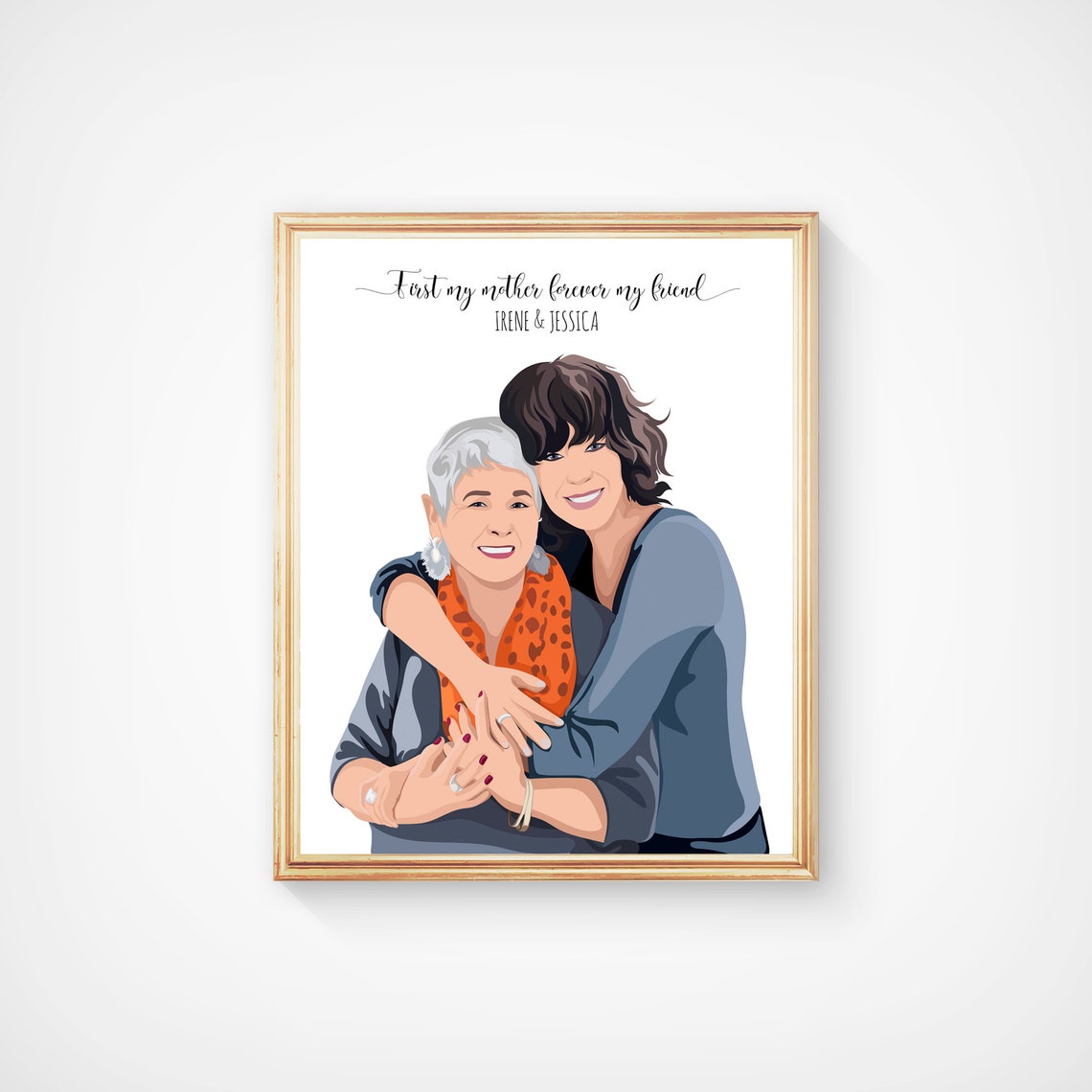 First My Mother Forever My Friend Personalized Custom Portrait Poster - Image 3