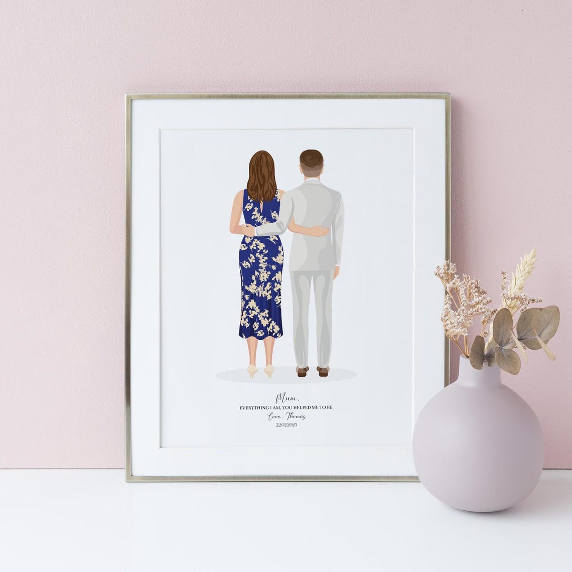 Mother of the Groom With Son Back View Wedding Tribute Poster - Image 4