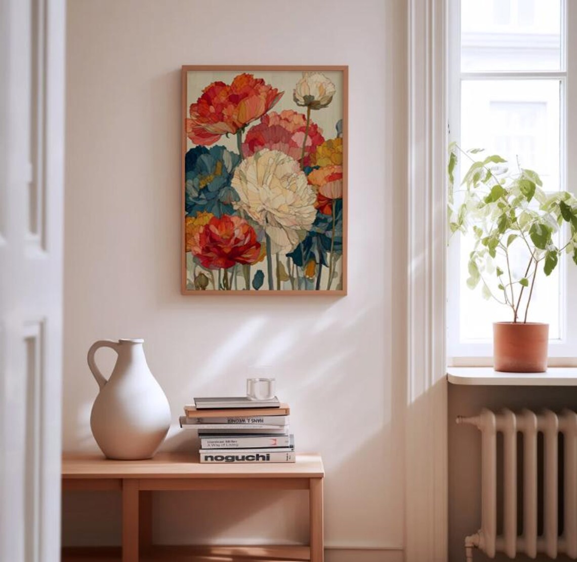 Peonies Colorful Flower Art Print, Maximalist - Image 3