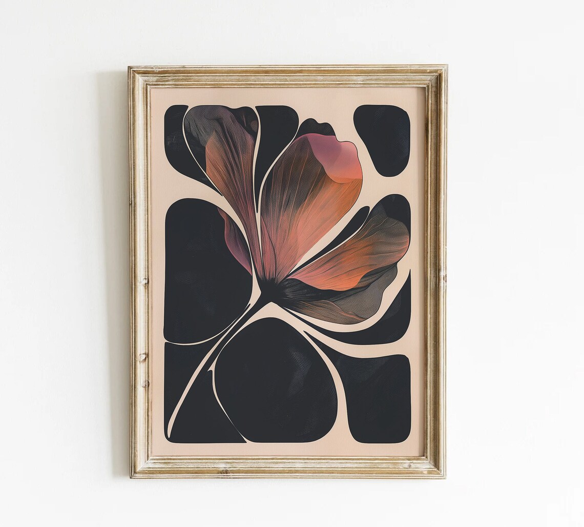 Abstract Botanical Floral Art Print, Mid-Century Decor - Image 2