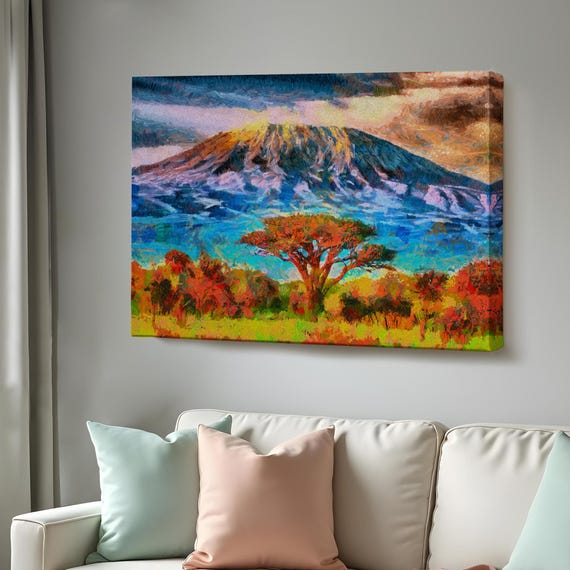 Kilimanjaro Mountain View In Tanzania Wall Art Nature Decor Nature Print Nature Wall Decor Nature Wall Decor
