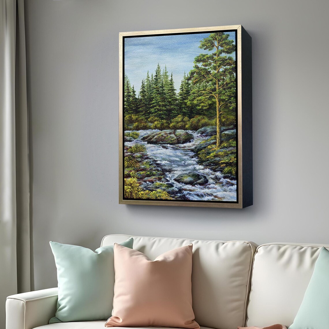 Stream Flowing From Forest Print Nature Wall Decor Nature Art Landscape Wall Table Nature Print - Image 4