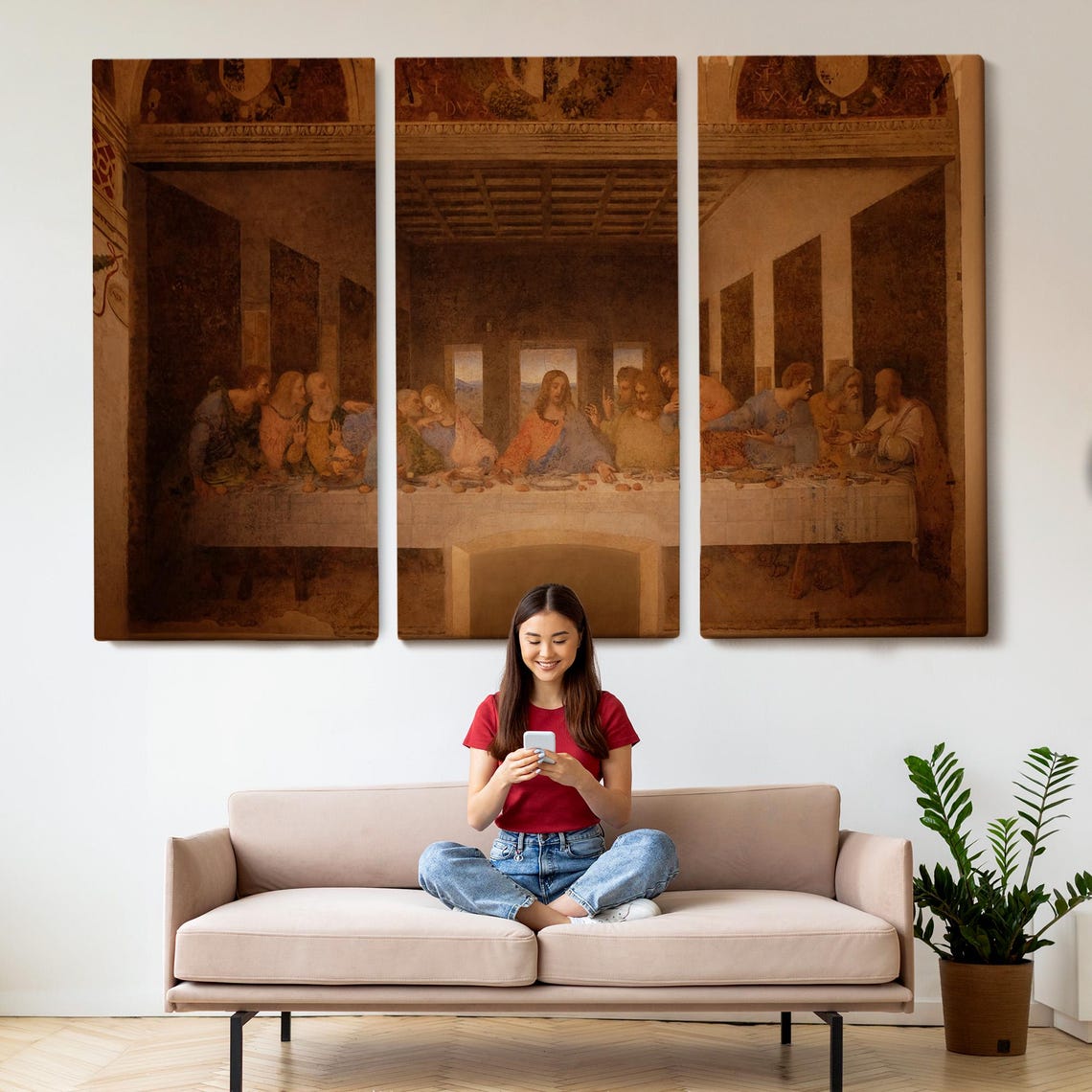 Leonardo da Vinci The Last Supper Mural Classic Renaissance Art Poster - Image 2