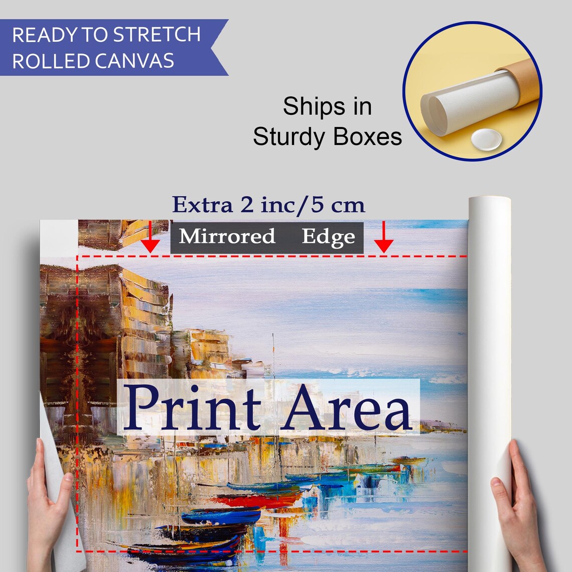 Harbor Boats Colorful Fishing Boats Calm Water Seaside View Poster - Image 4