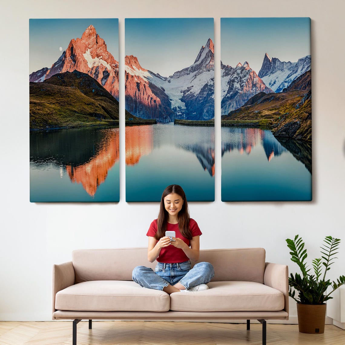 Bachalpsee Lake Swiss Alps Sunrise Mountain Reflection Nature Poster - Image 2