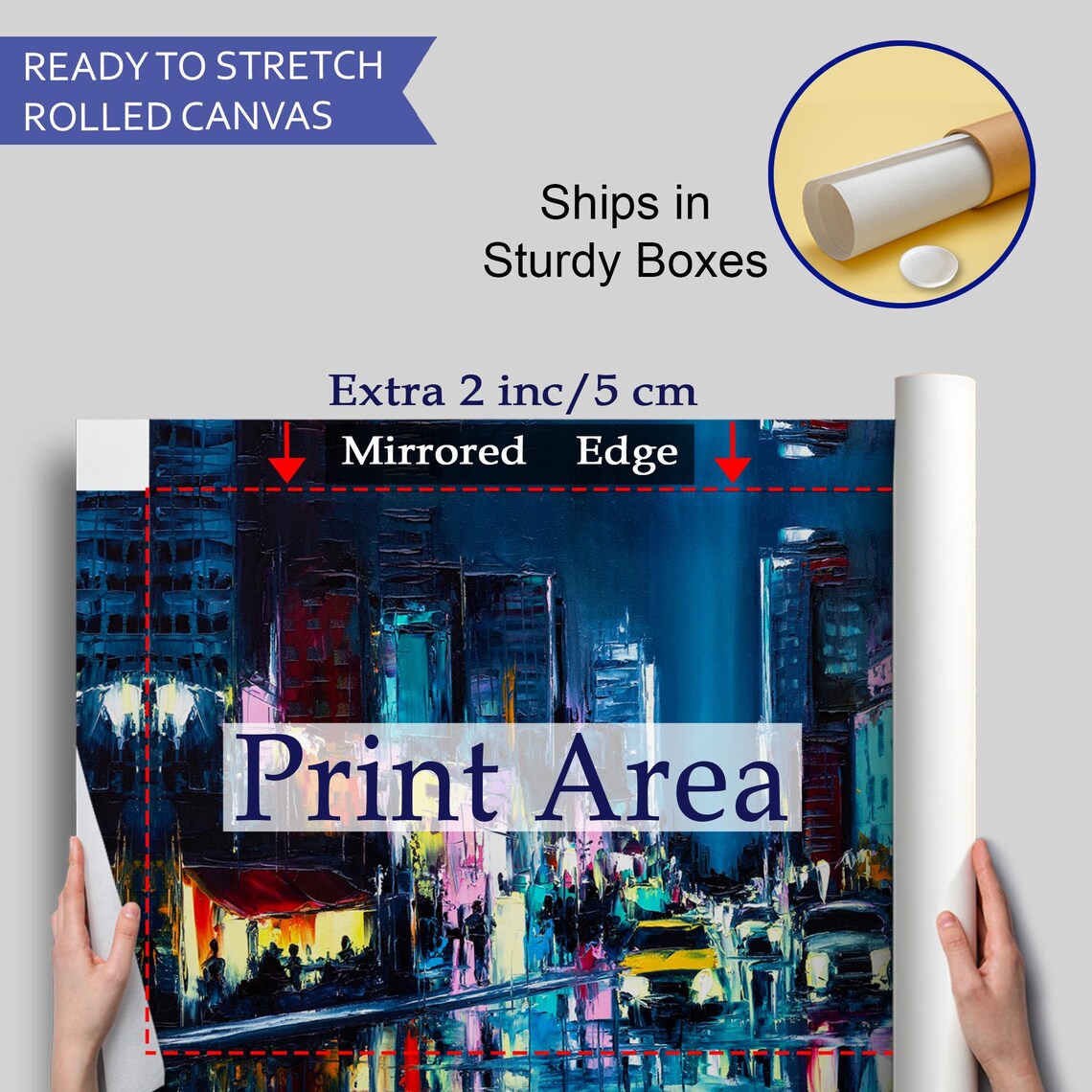 New York Night Street Yellow Taxi Wet Reflections City Poster - Image 4