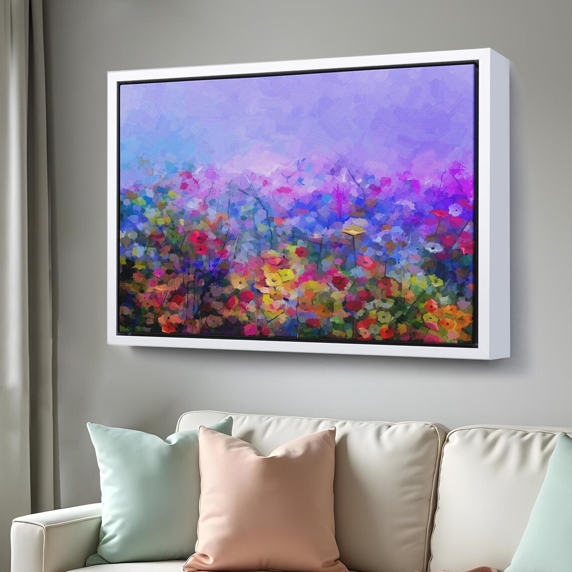 Abstract Wildflower Meadow Violet Purple Blooming Field Art Poster - Image 3
