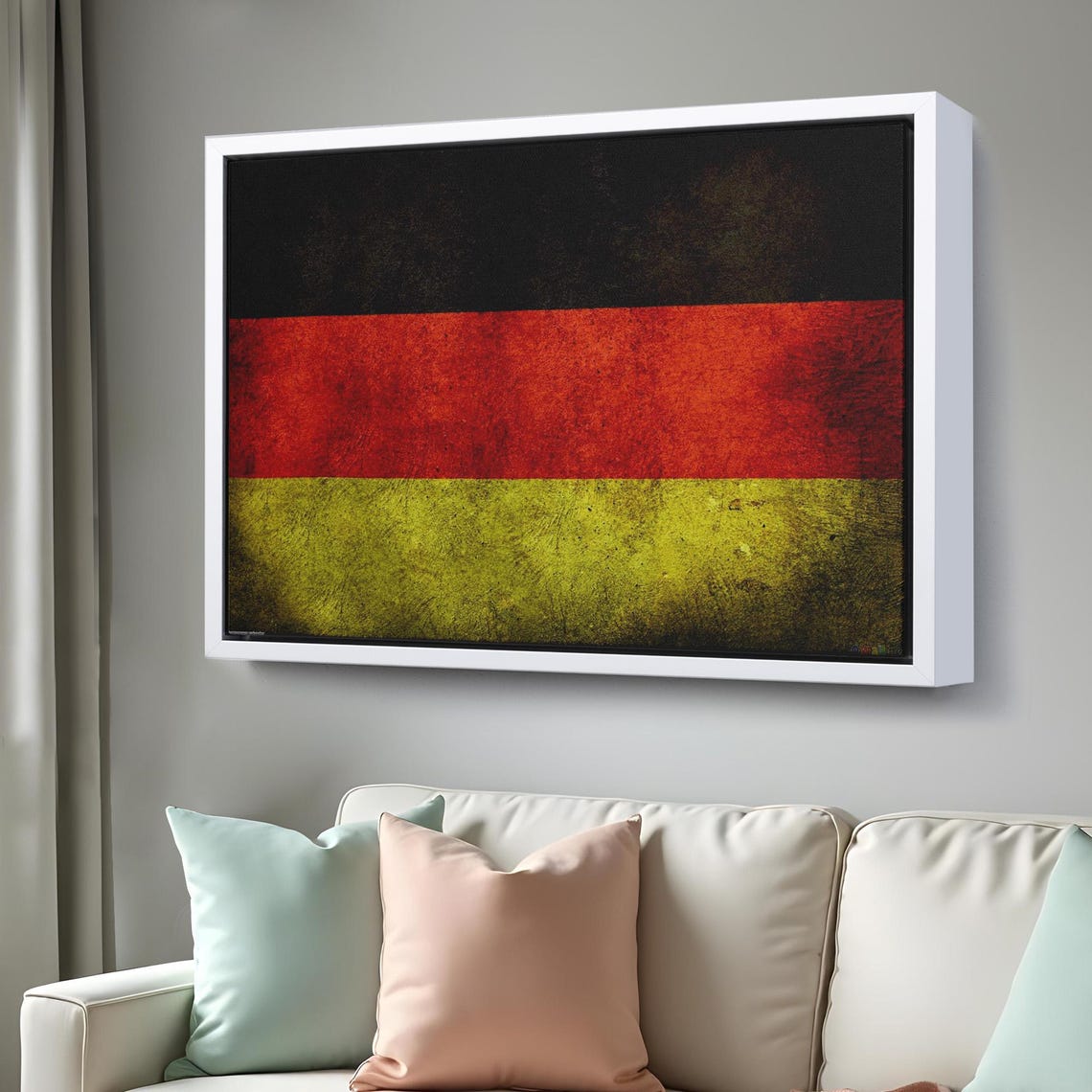 Distressed German Flag Grunge Texture Black Red Gold Vintage Wall Art - Image 3