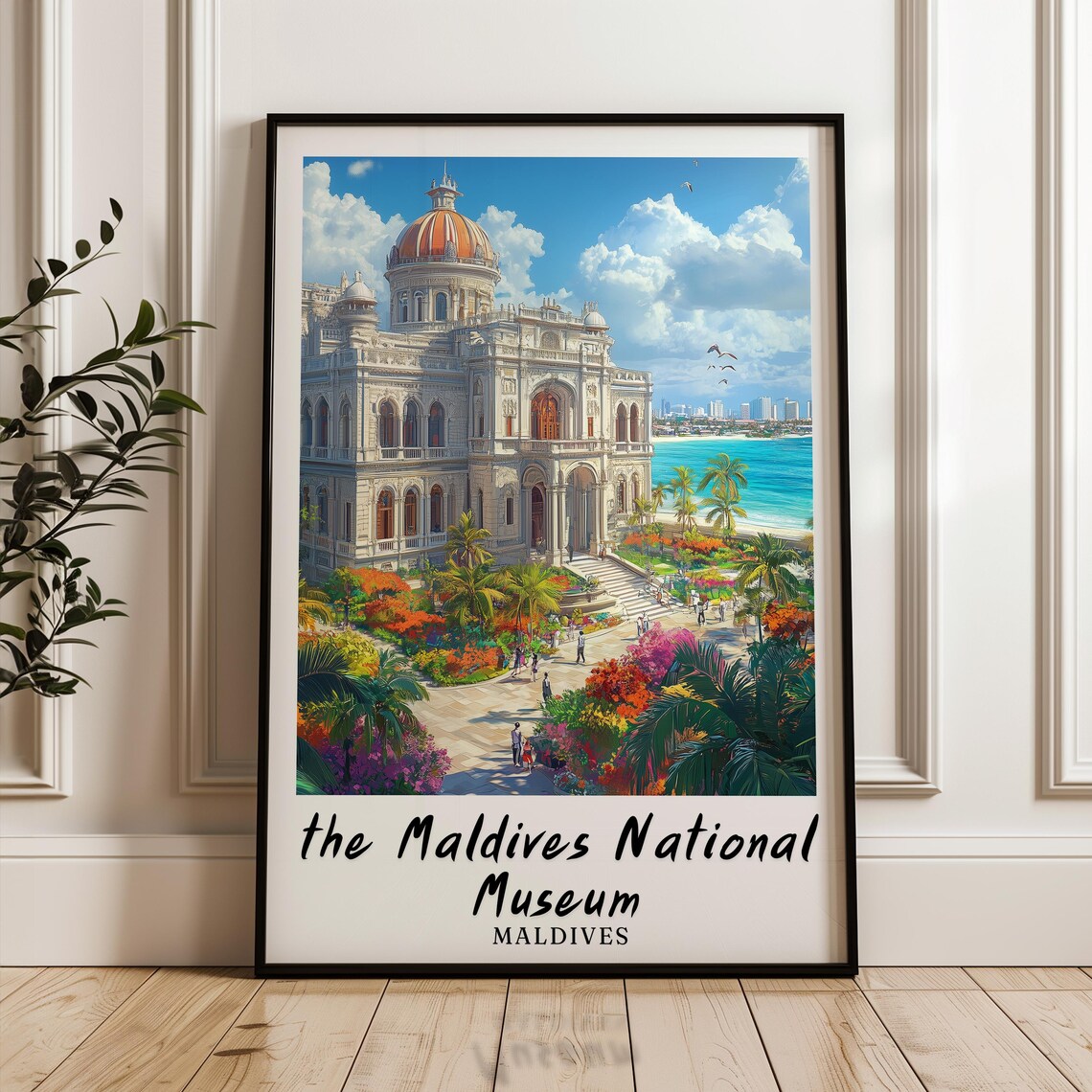 Maldives National Museum, Minimalist Travel Poster