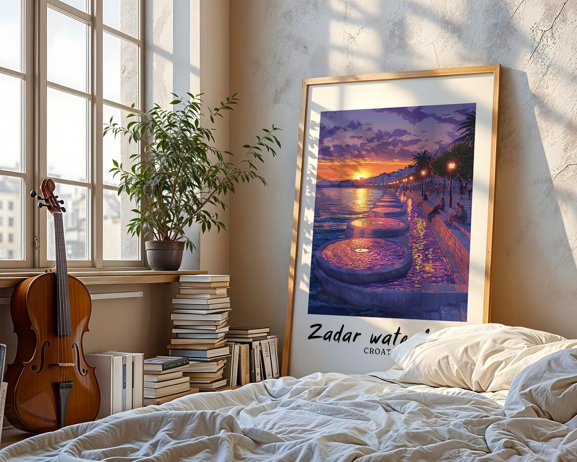 Zadar Waterfront Travel Poster, Croatia Illustration - Image 3