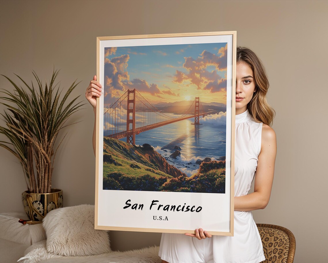 San Francisco USA Travel Poster, Minimalist - Image 2