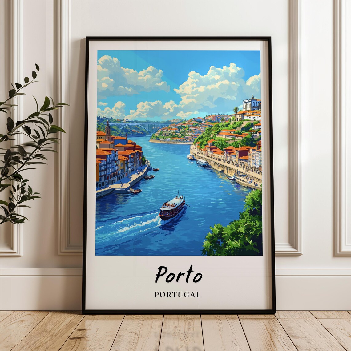 Porto Portugal Travel Poster, Minimalist Art Print