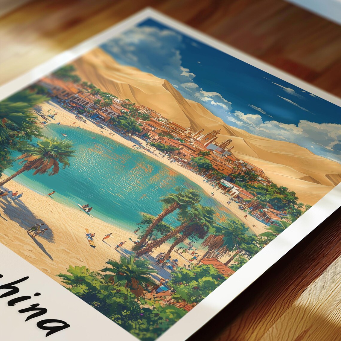 Huacachina Travel Poster, Peru Wedding Gift - Image 2