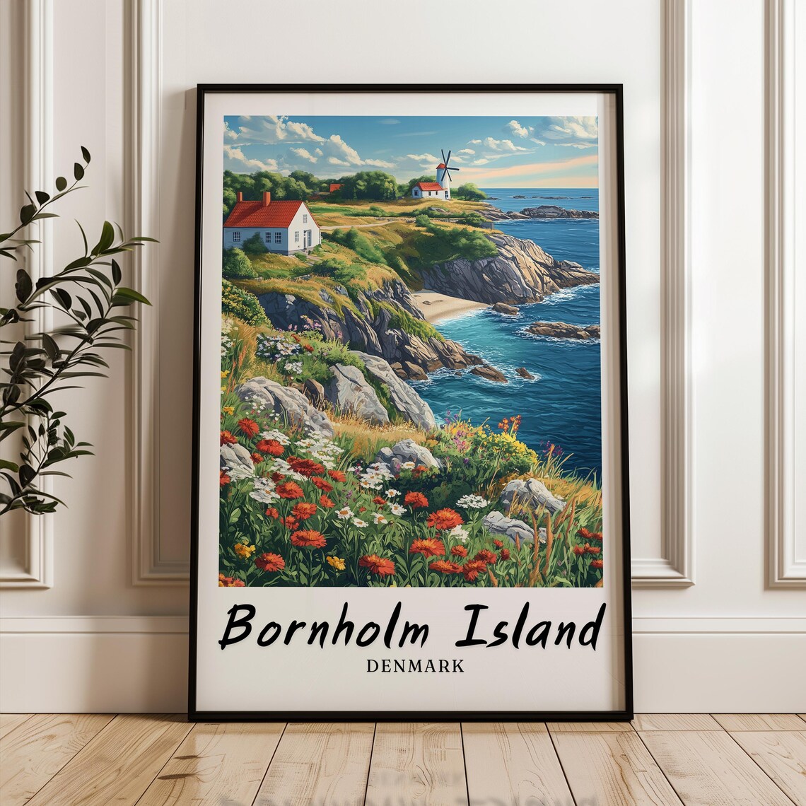 Bornholm Island Denmark Minimalist Travel Poster