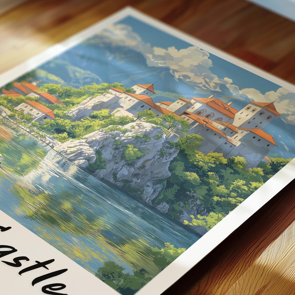 Bled Castle Travel Poster, Slovenia Wedding Gift - Image 2