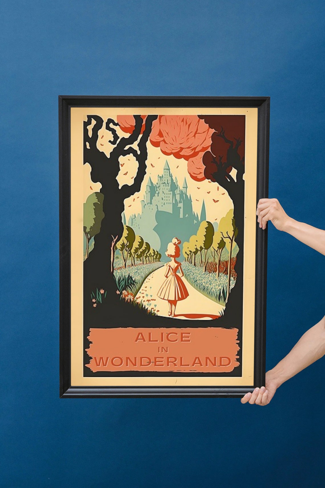 Alice In Wonderland Castle Path Autumn Forest Vintage Poster - Image 2