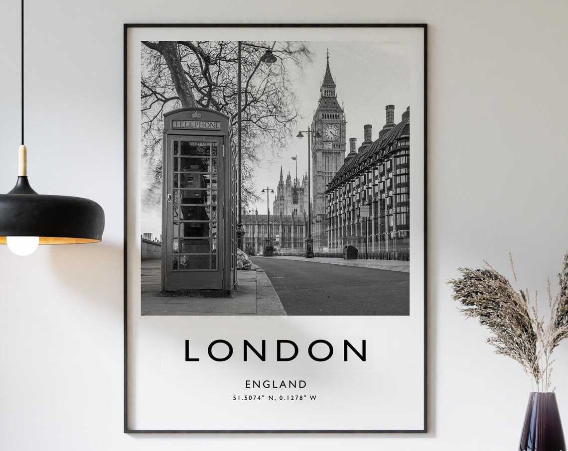 London Minimalist Travel Print, Travel Poster