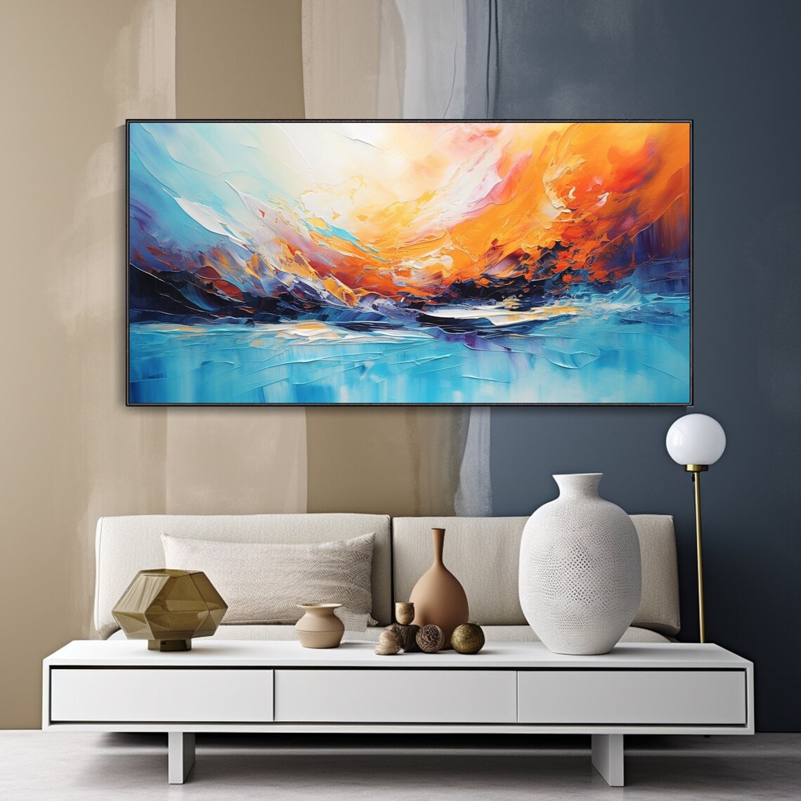 Abstract Ocean Seascape Custom Oil Painting Art Print