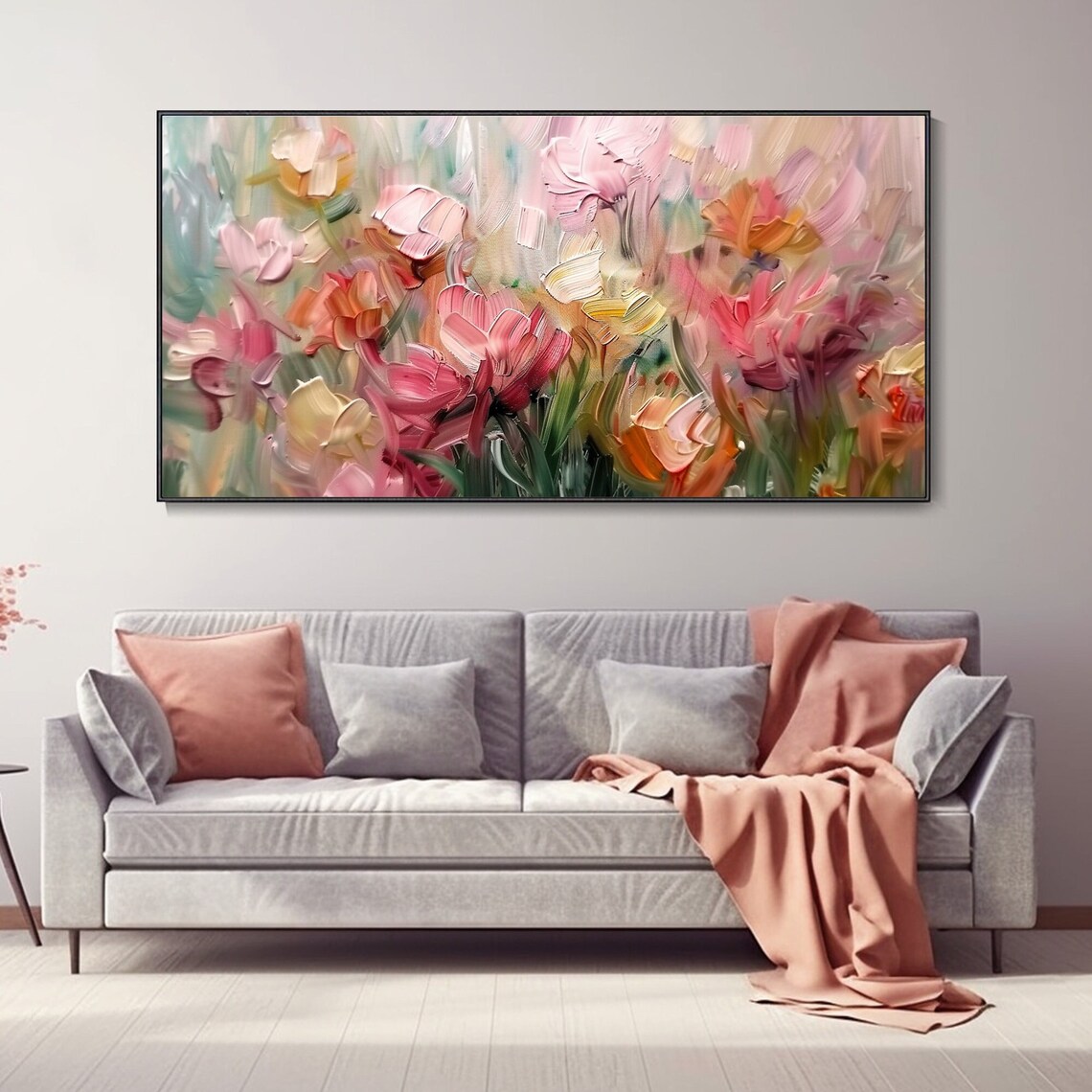 Heavy Impasto Floral Landscape, Abstract Art Print