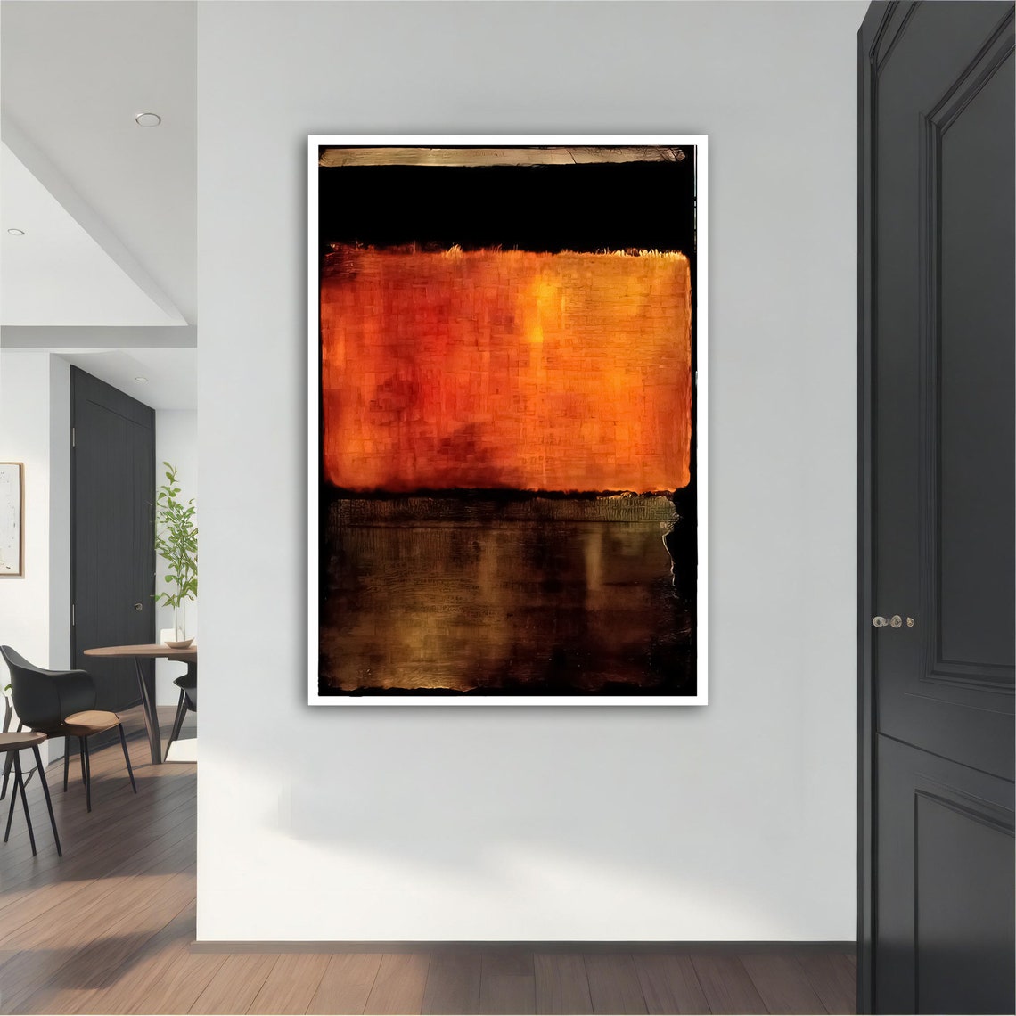 Rothko Style Black Orange Flame Glow Color Field Wall Art Poster - Image 5