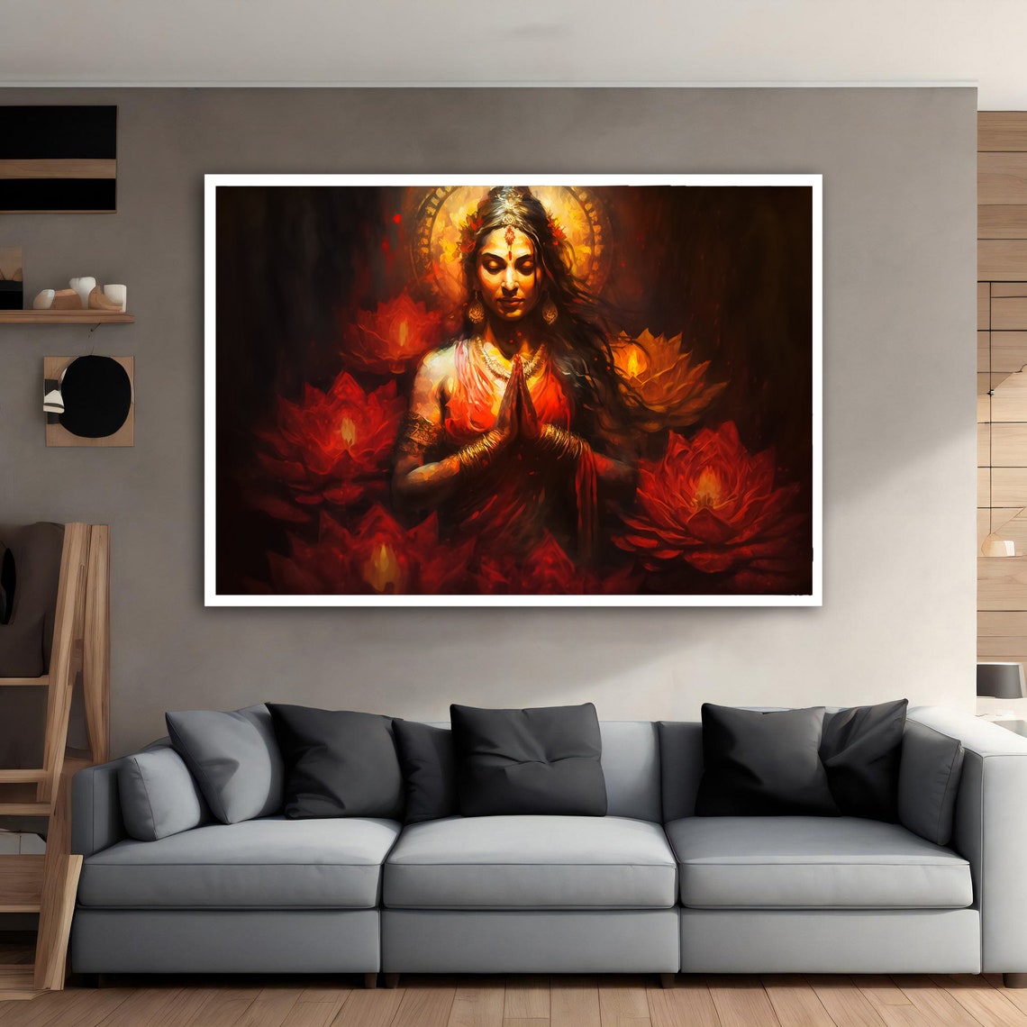 Indian Women Art Beautiful Indian Woman Painting South Asian Art Indian Girl Wall Decor Brown Girl Art - Image 4