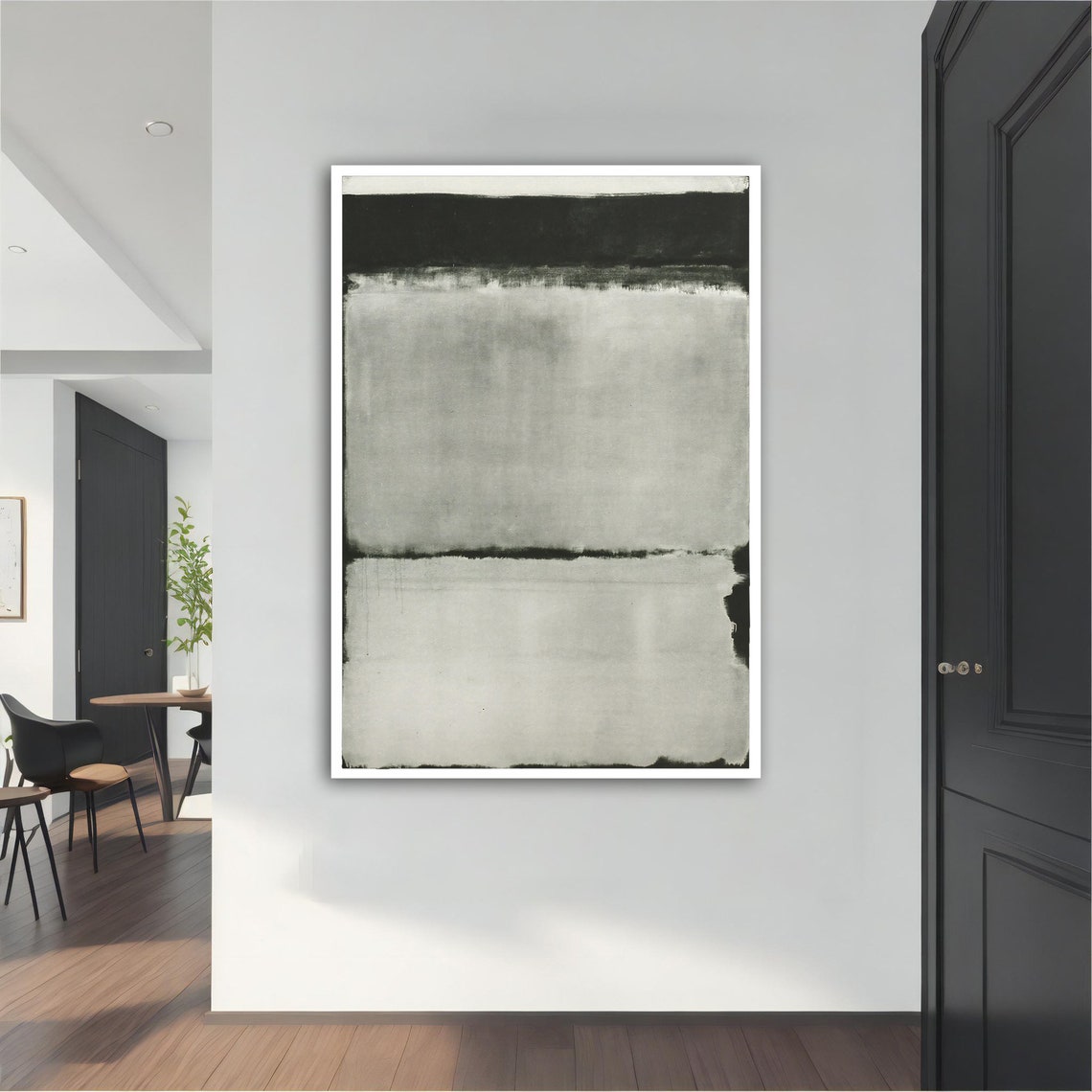 White Abstract Color Field Rothko Style Minimalist Wall Art Poster - Image 5