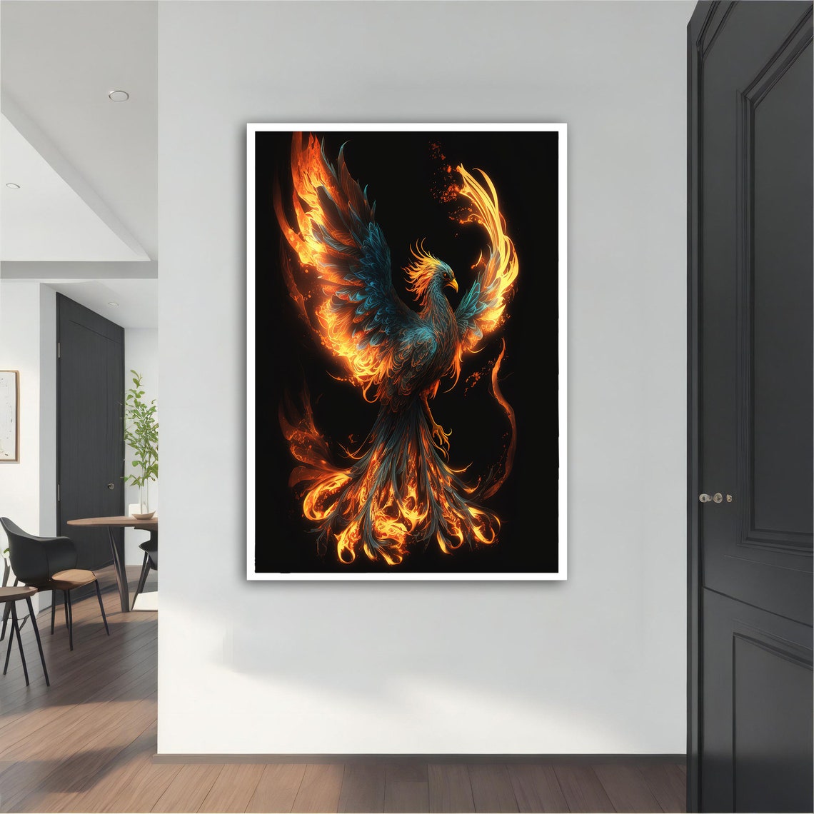 Phoenix Rising from Flames Fire Bird Mythical Fantasy Wall Art
