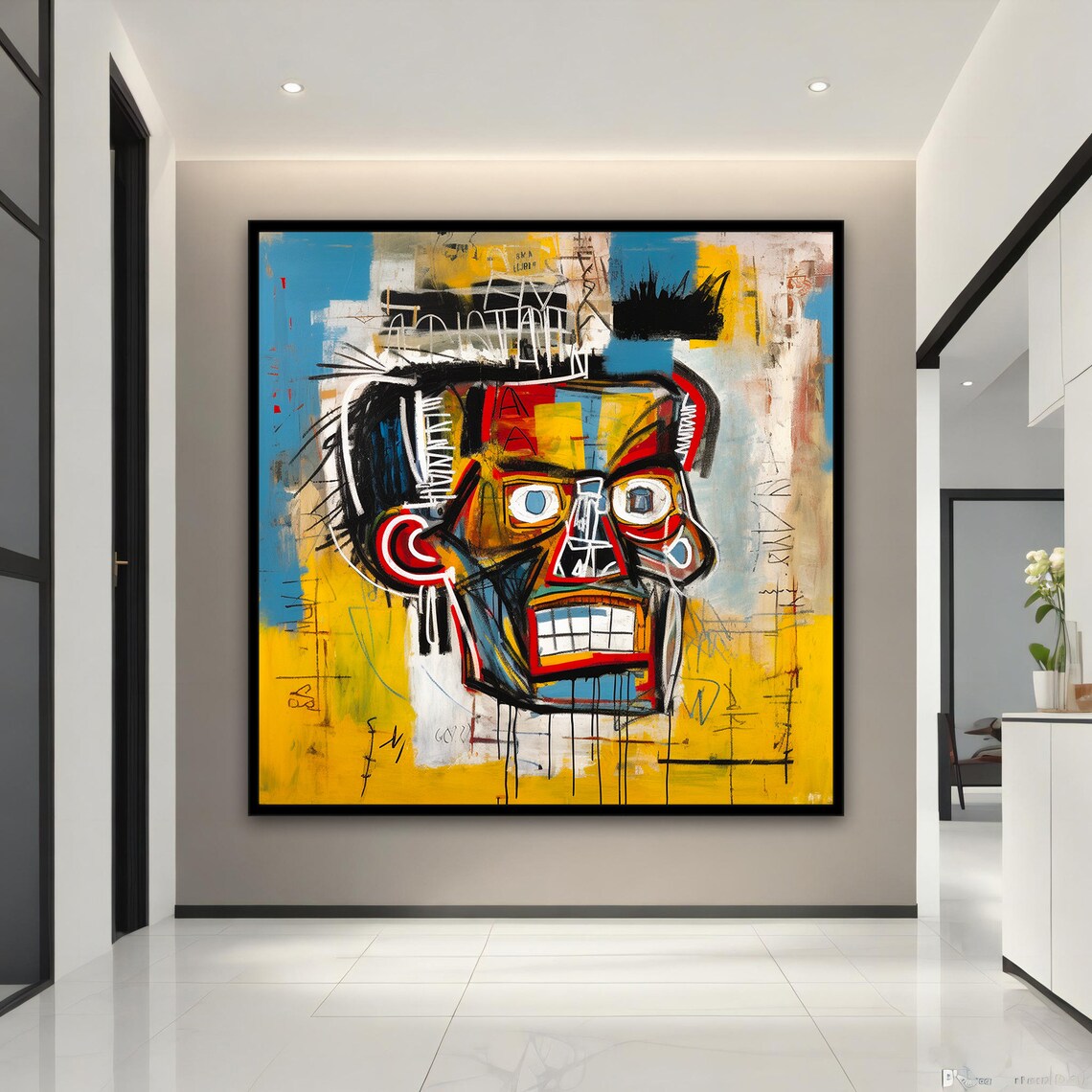 Colorful Graffiti Man Portrait Neo Expressionist Street Art Poster