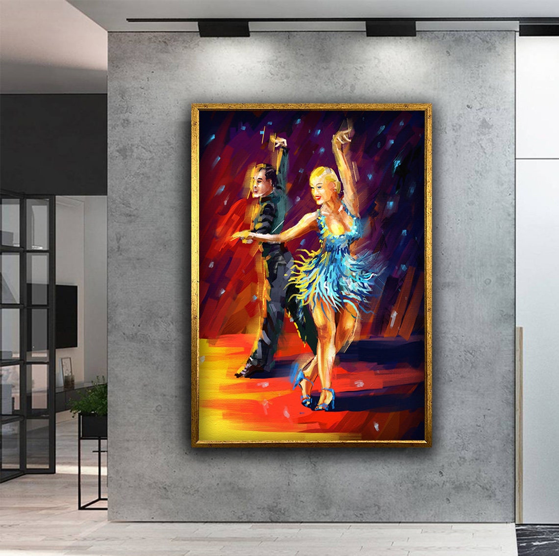 Tango Dancer Art Dancer Couple Wall Decor The Dance Painting Tango Print Latin Dancer Wall Art - Image 3