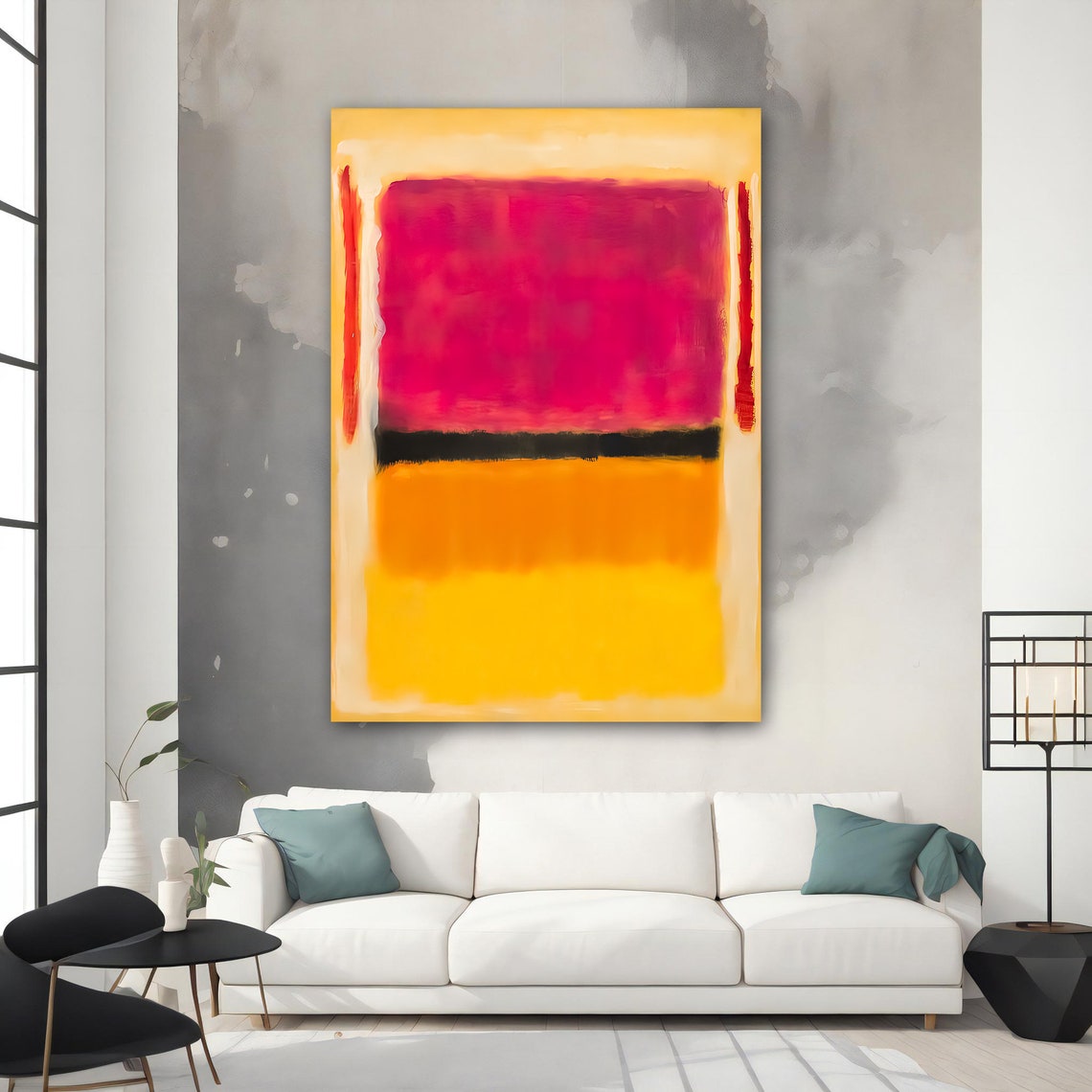 Rothko Style Magenta Pink Orange Color Field Abstract Art Poster - Image 5