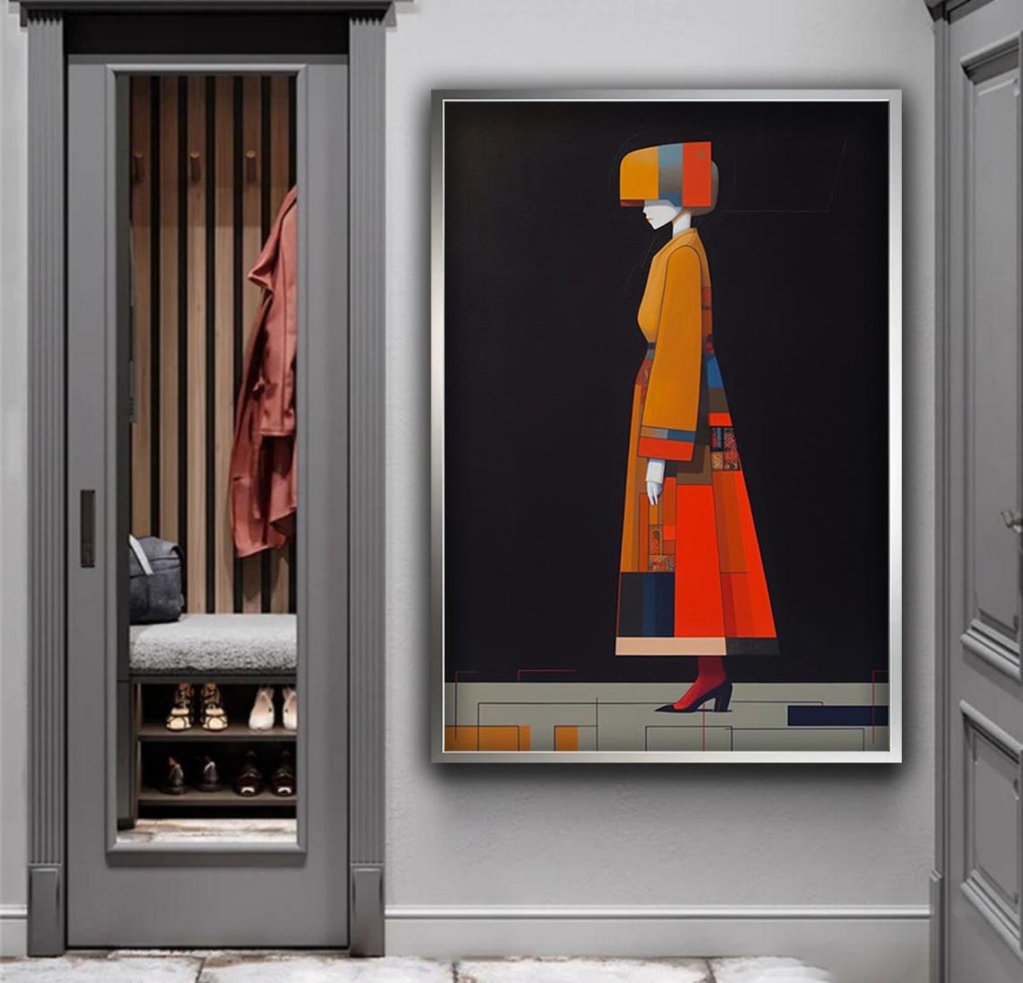 Ethnic Woman Art Chinese Woman Painting Woman In Colorful Dress Art Print Woman Print Ethnic Home Decor - Image 3