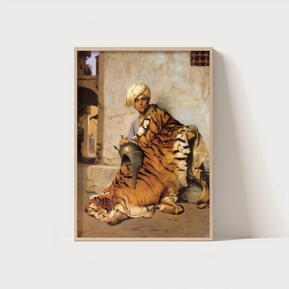 Pelt Merchant Of Cairo Tiger Skin Vintage Orientalist Poster