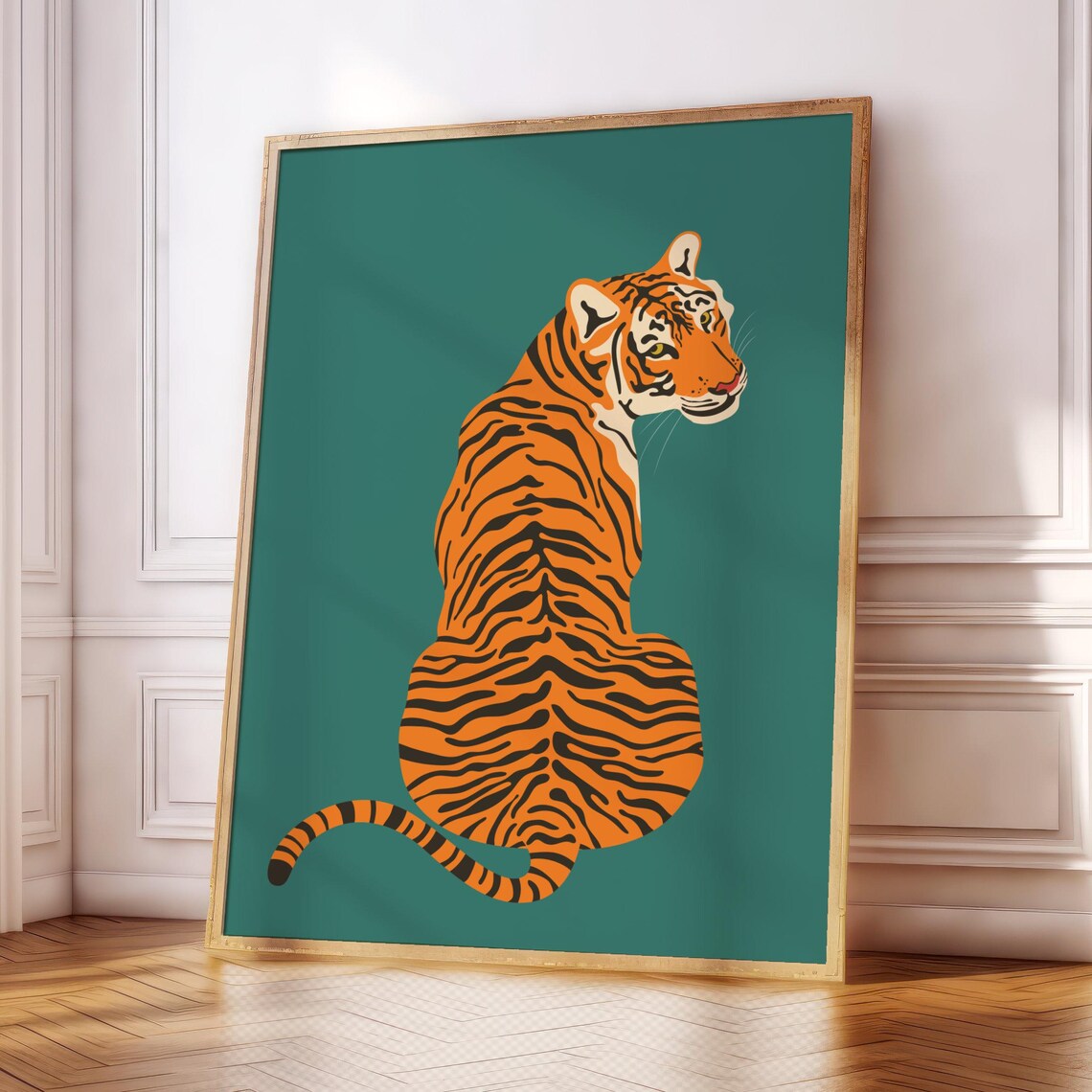 Tiger Poster, Cheeky Jungle Wildlife Art Print