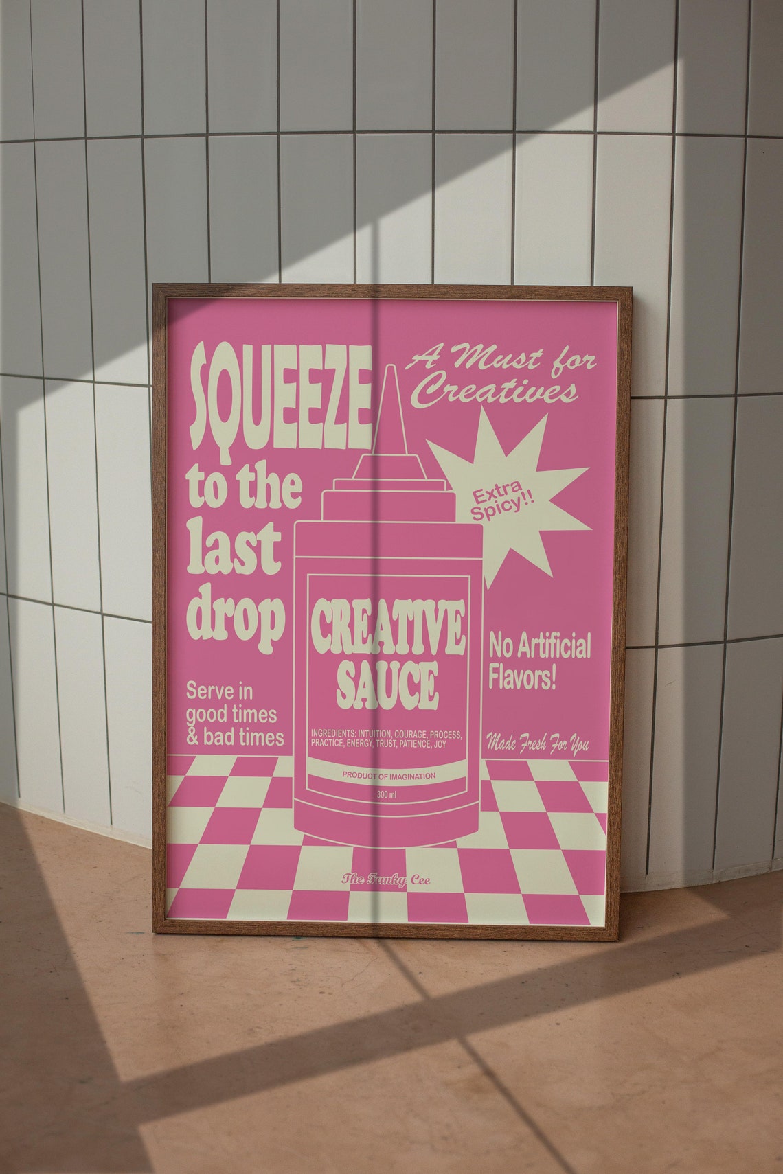 Squeeze Creative Sauce All Pink Retro Condiment Ad Style Poster - Image 5